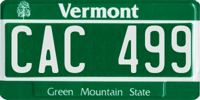 VT license plate CAC499