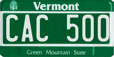 VT license plate CAC500
