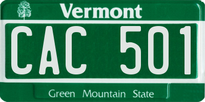 VT license plate CAC501