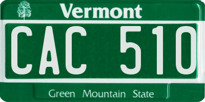 VT license plate CAC510