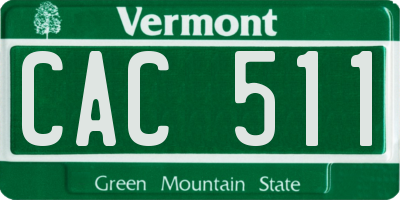 VT license plate CAC511