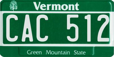 VT license plate CAC512