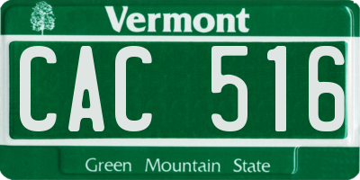 VT license plate CAC516