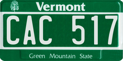VT license plate CAC517