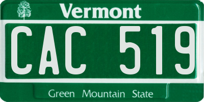 VT license plate CAC519