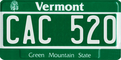 VT license plate CAC520