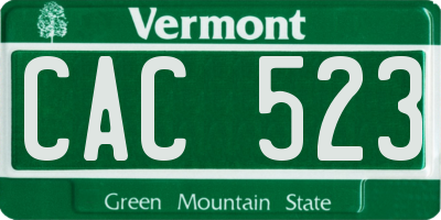VT license plate CAC523