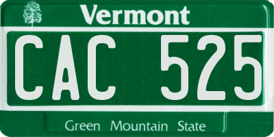 VT license plate CAC525