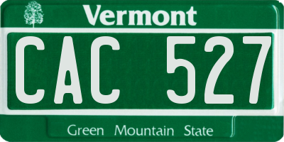 VT license plate CAC527
