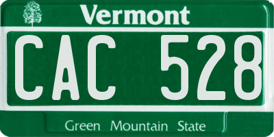 VT license plate CAC528