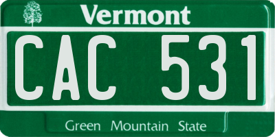 VT license plate CAC531