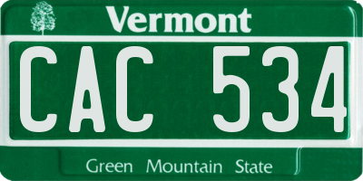 VT license plate CAC534