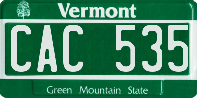 VT license plate CAC535