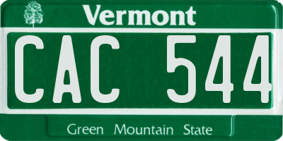 VT license plate CAC544