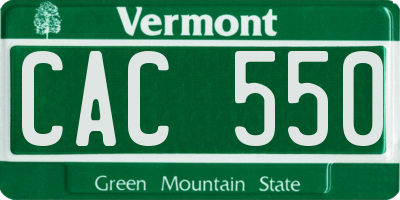 VT license plate CAC550