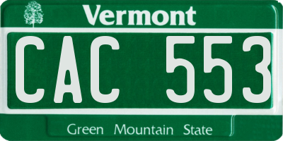 VT license plate CAC553