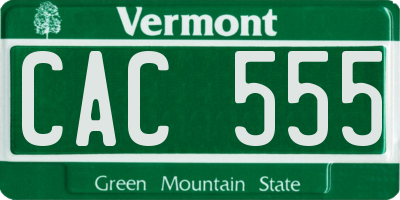 VT license plate CAC555