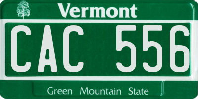 VT license plate CAC556