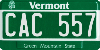 VT license plate CAC557