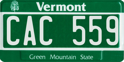 VT license plate CAC559