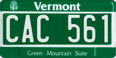 VT license plate CAC561