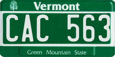 VT license plate CAC563