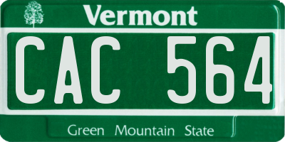 VT license plate CAC564