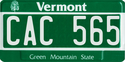 VT license plate CAC565