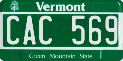 VT license plate CAC569