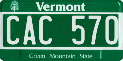 VT license plate CAC570