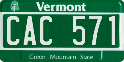 VT license plate CAC571