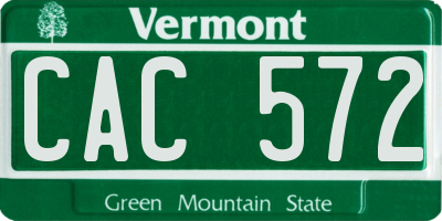 VT license plate CAC572