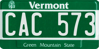 VT license plate CAC573