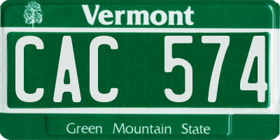 VT license plate CAC574