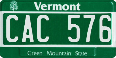 VT license plate CAC576