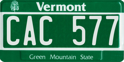 VT license plate CAC577