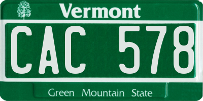 VT license plate CAC578