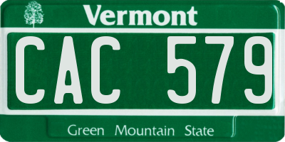 VT license plate CAC579