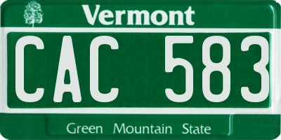 VT license plate CAC583