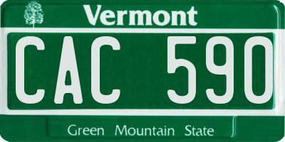VT license plate CAC590