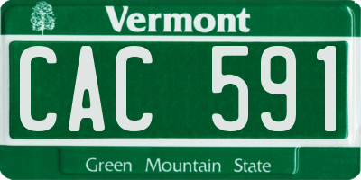 VT license plate CAC591