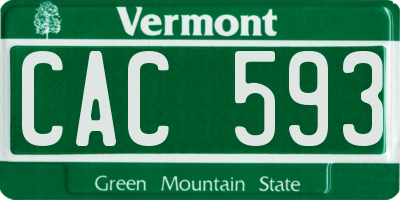 VT license plate CAC593
