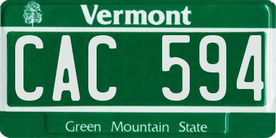 VT license plate CAC594