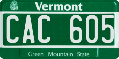 VT license plate CAC605
