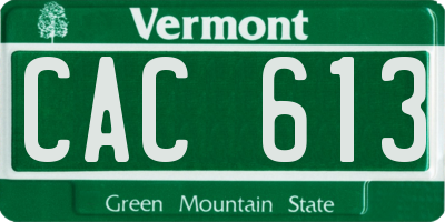 VT license plate CAC613