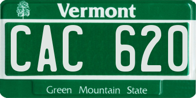 VT license plate CAC620