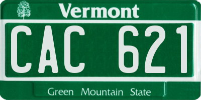 VT license plate CAC621