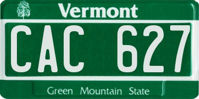 VT license plate CAC627