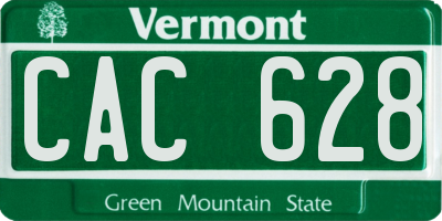 VT license plate CAC628