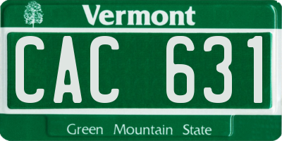 VT license plate CAC631